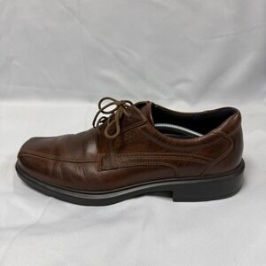 ECCO Helsinki Mens Brown Leather Bicycle Toe Oxford Dress Shoes EU 44 US 10-10.5